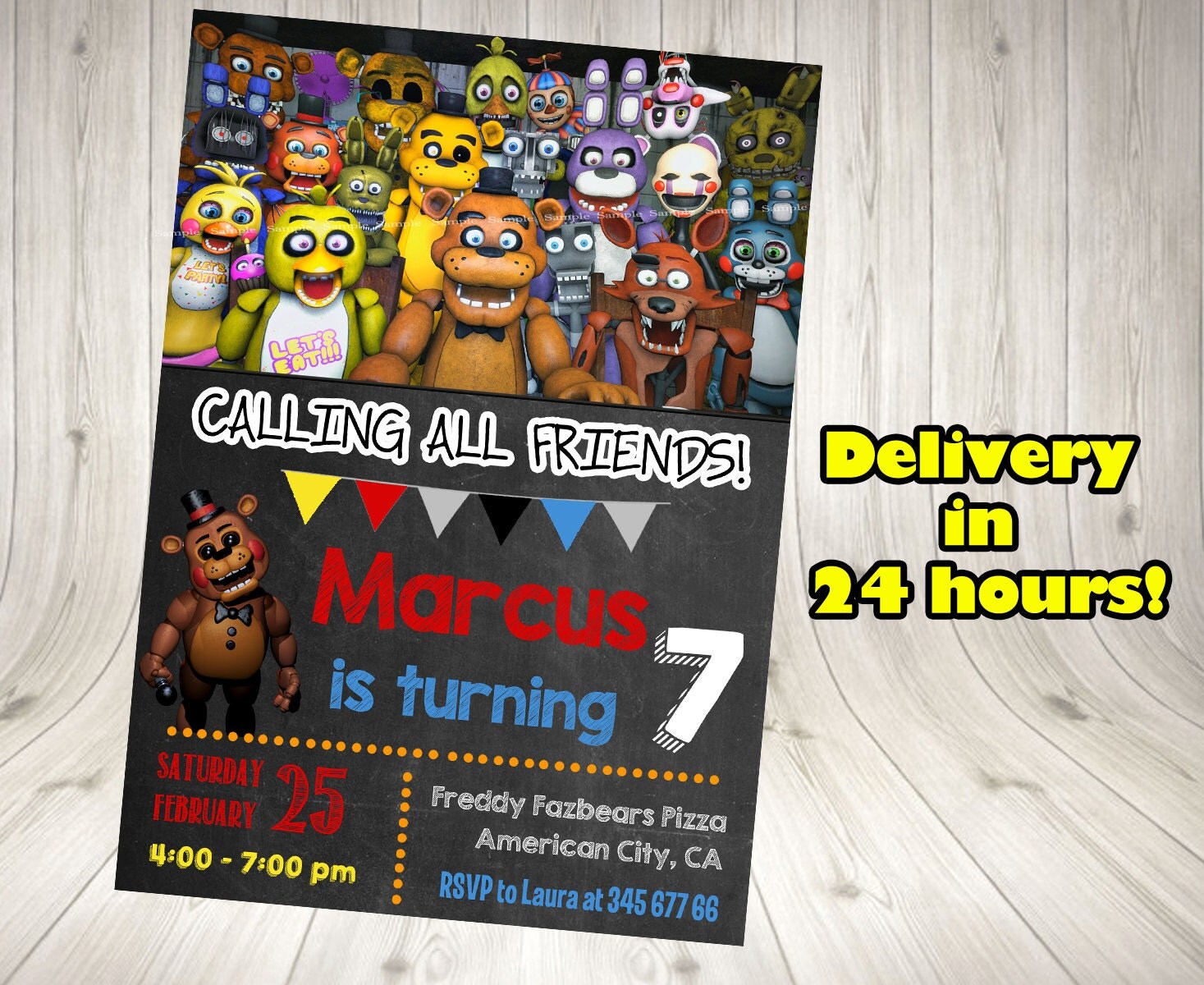 Five Nights at Freddy's Invitation Five Nights by DecorationsLeon