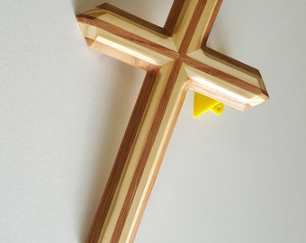 Wood wall cross made of pine and red oak. handmade wooden cross, wood cross,medium