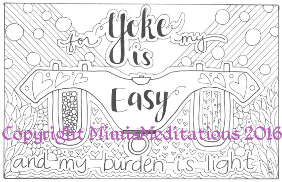 Download Coloring Page For My Yoke is Easy