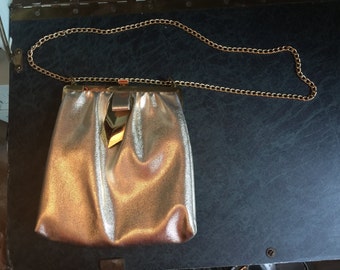 gold satin evening bag