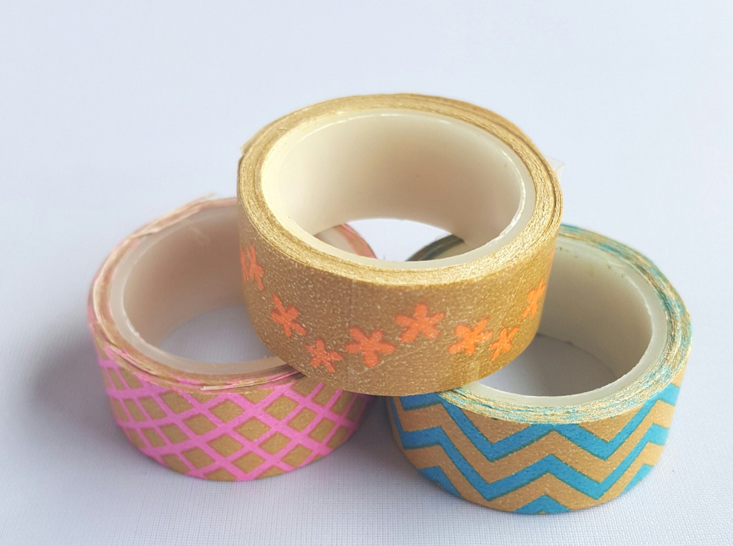 Set of 3 kraft washi tapes washi tape lot by PaperandRainbows