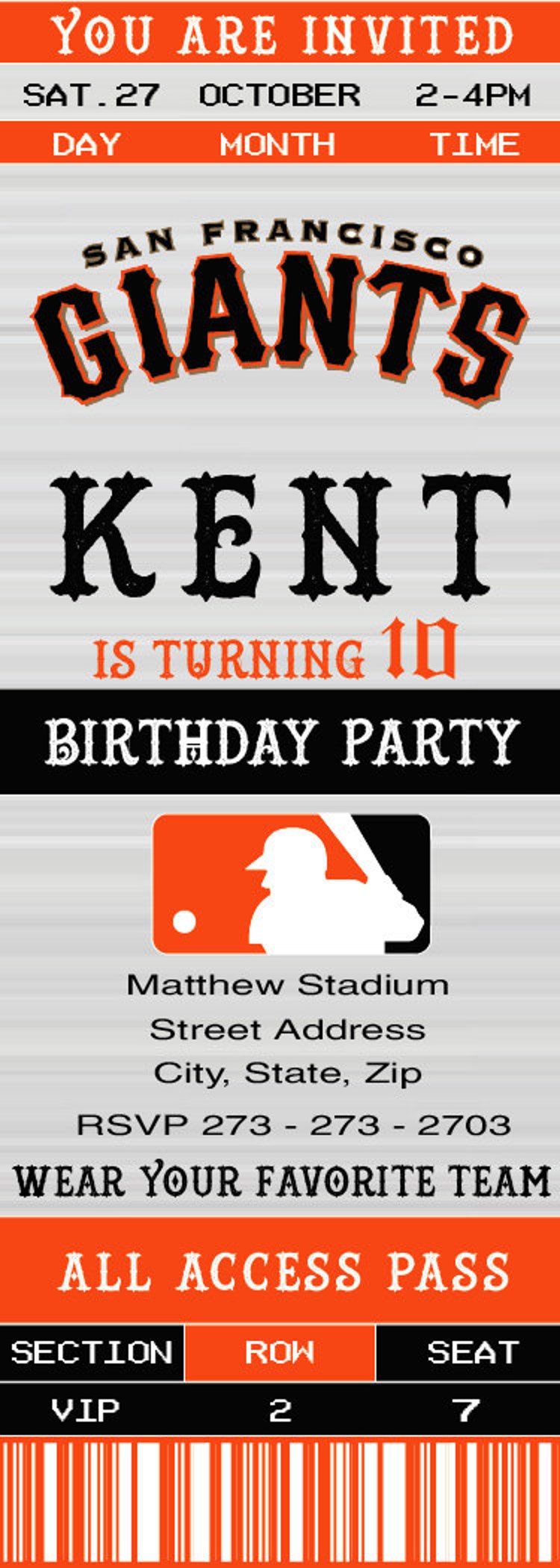 Sf Giants Birthday Invitations 9