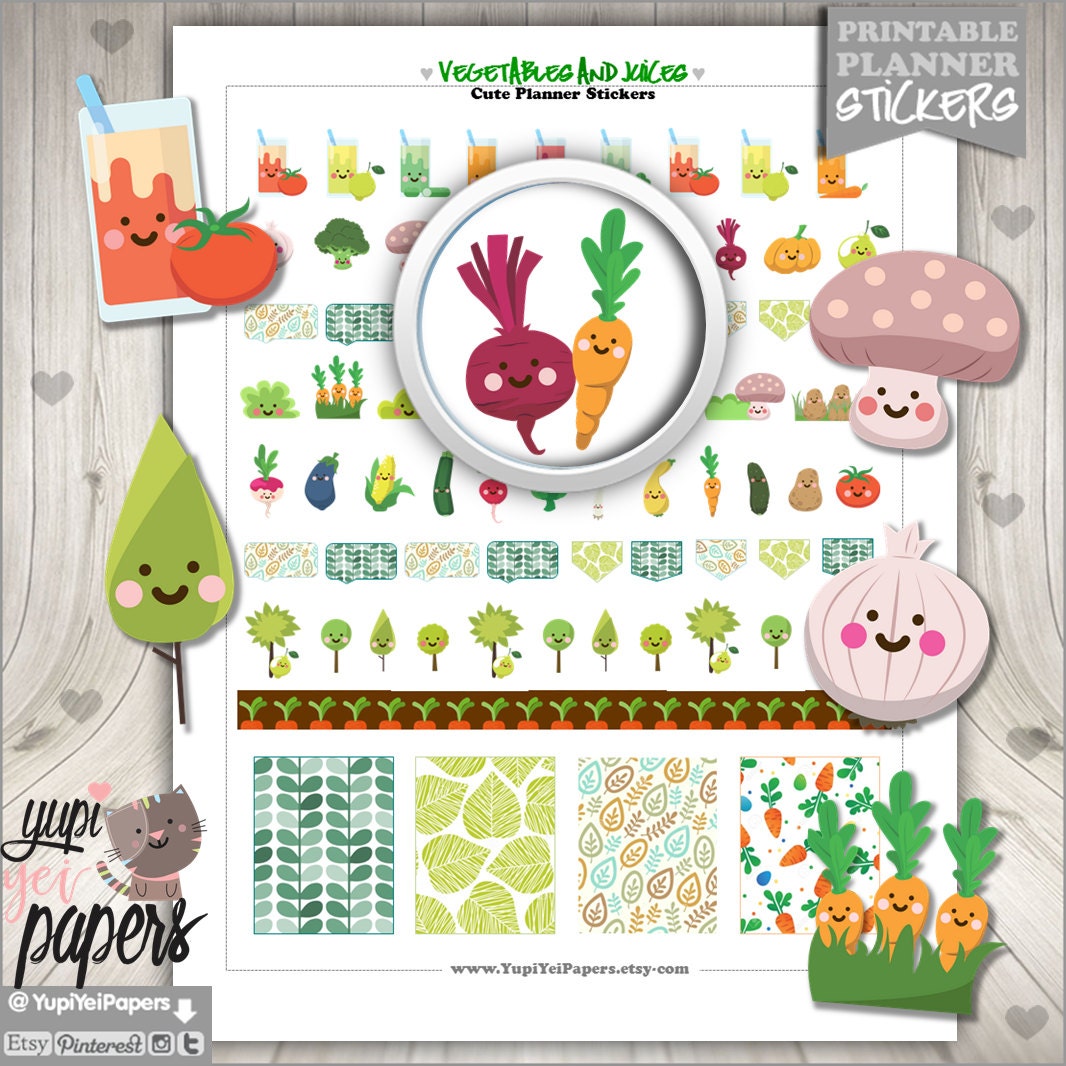 50%OFF Vegetable Stickers Planner Stickers Planner
