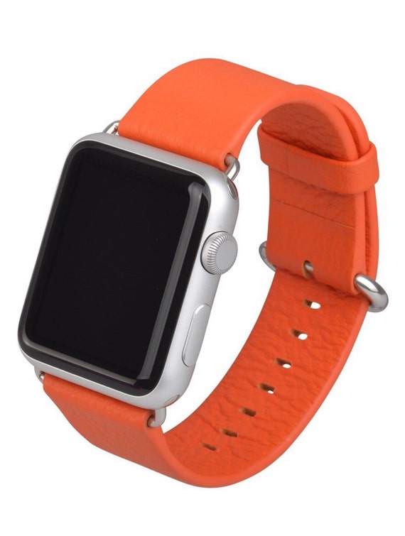 Orange Apple Watch Leather Band 38mm 42mm Orange by JuxliHome