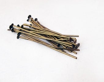 CEF11 - Lot of nails of 40mm rods to head Plate color Bronze / 40mm Metal Bronze Head Pins