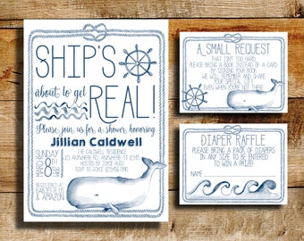 Nautical baby shower invitation | baby shower | ship's about to get real!