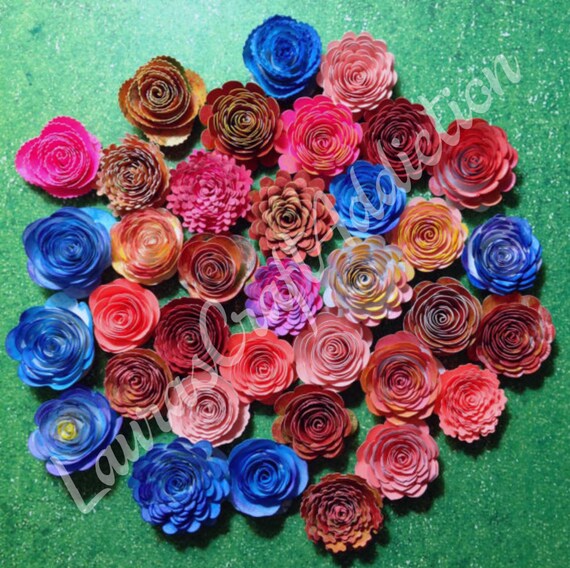 Download Paper Flowers, cut file, 16 Designs Bouquet of Rolled ...