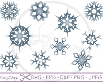 Snowflake SVG, Christmas SVG, Snow Cutting File, Snowflakes in Png format dxf and eps, cutting files, scan n cut files