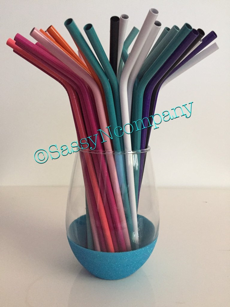 MATTE BLACK 20oz Powder Coated Straw with FREE Straw Cleaner
