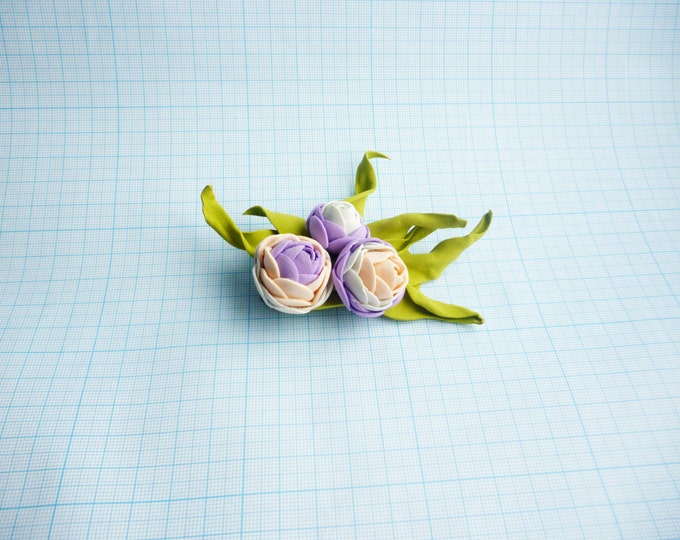 Hair Clip flowers Ranunkulyus Accessories White Peach Lavender Purple Olive Hairpin Barrette Bridal Wedding Fascinated Gift for her Birthday