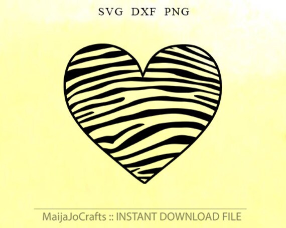 Download HEART SVG Zebra pattern Svg PNG DxF cut files instant download