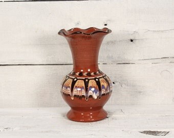 Vintage Art Pottery Vase / Handmade Troyan Ceramic Bulgaria / Vintage Vase / Old vase / Home decor