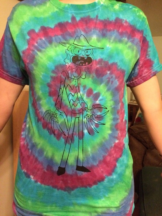 Online rick and morty tie dye t shirt shoes auction