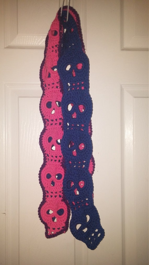 Crocheted Skull scarf