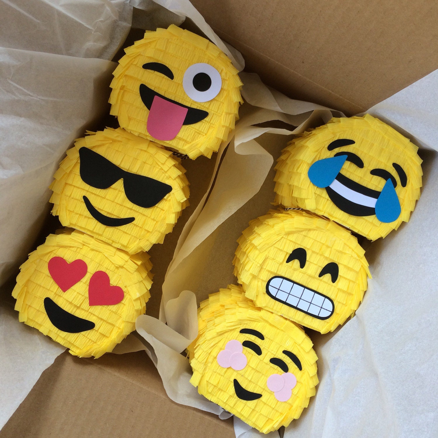 Emoji Pinata Party Favors Set of 6 Emoji Party Mini