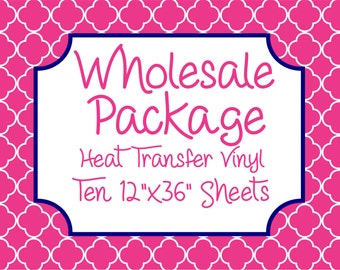 Wholesale Package for Ten 12"x36" Heat Transfer Vinyl Sheets // Beautiful, Vibrant Patterns