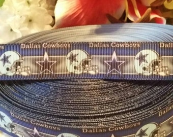 3 yards 7/8' Dallas Cowboys inspired grosgrain ribbon