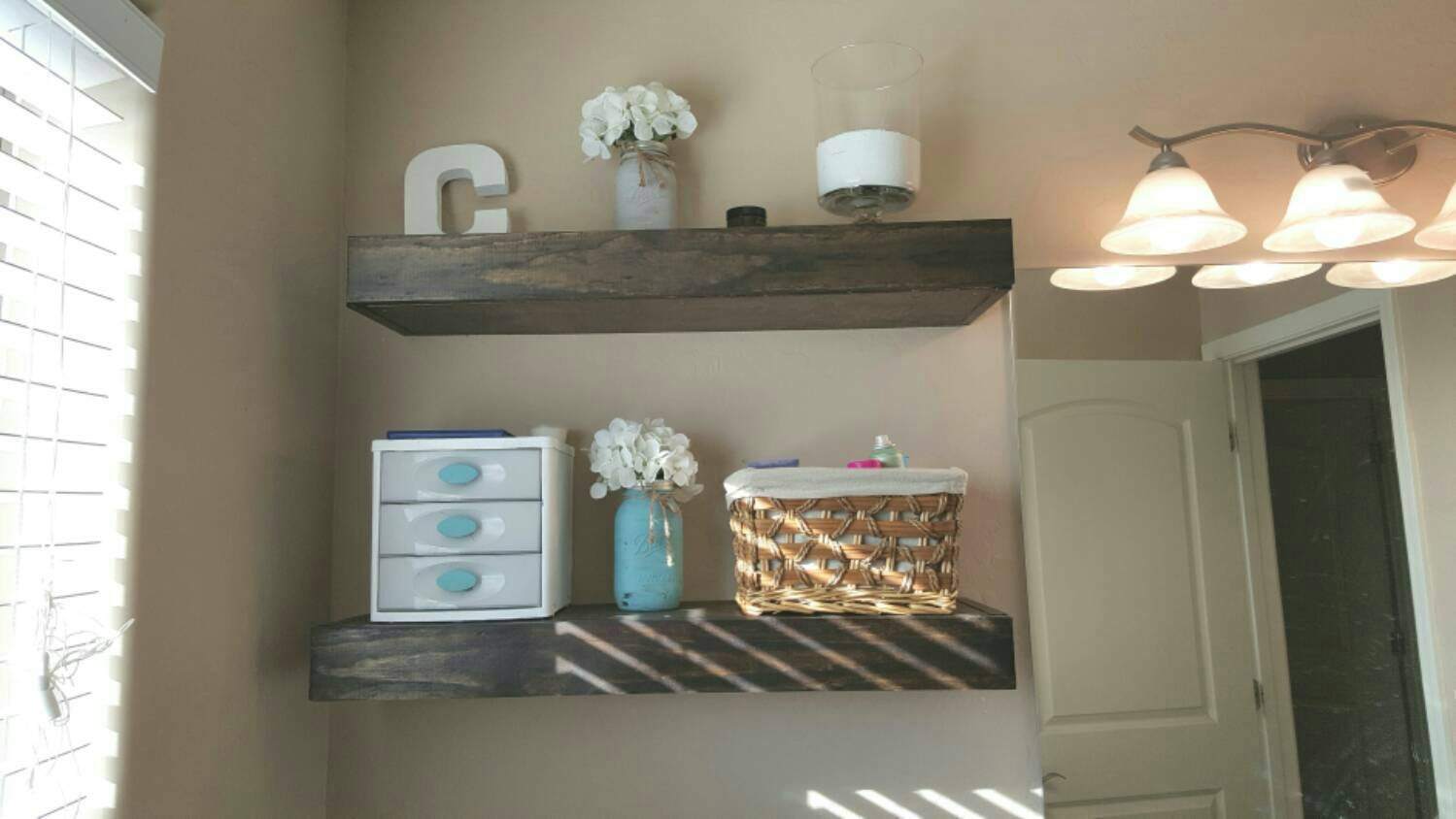 Rustic vintage floating shelves by CRCountryDecor on Etsy