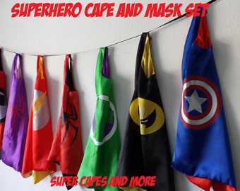 SUPER SALE!! Ready to Ship! (1) Superhero Cape or (1) Cape and Mask Set!!!/Party Favors/Costume/Dress Up