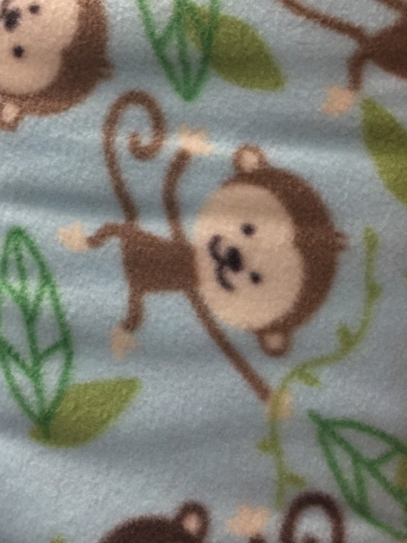 Monkey Fleece Blanket by LJcreataions on Etsy