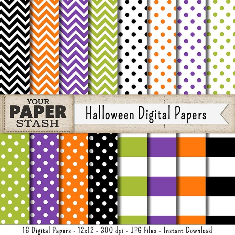 Halloween Digital Paper Halloween Scrapbook Paper Halloween