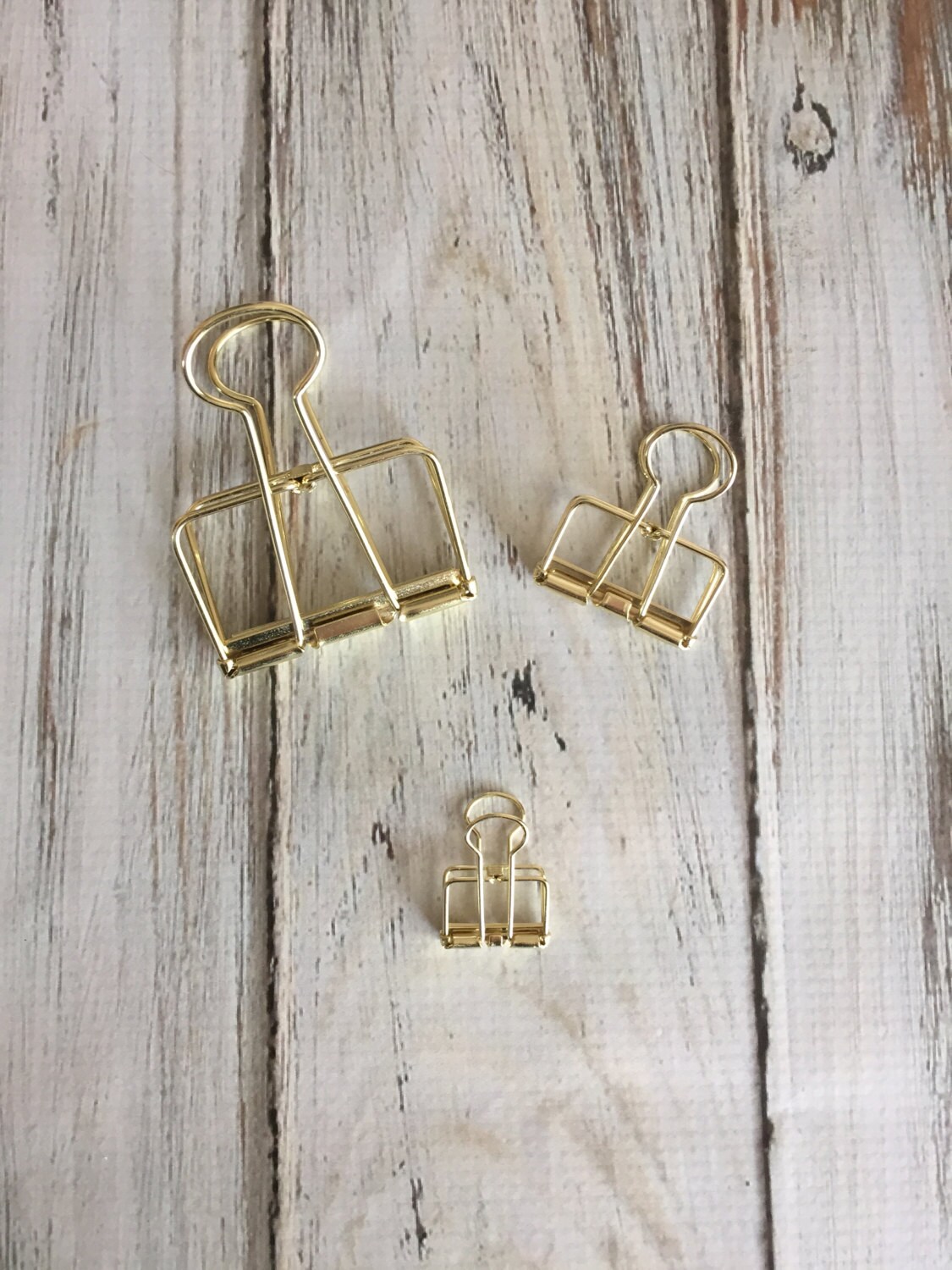 Gold Skeleton Binder Clip Small Medium Large