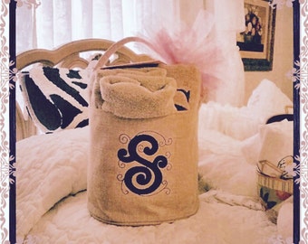 Burlap Buckets, Personalized Burlap Bucket