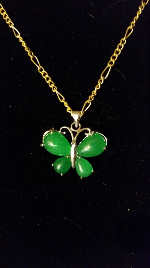 Genuine Jade Butterfly Necklace