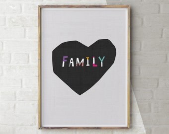 Wall Art Family, Family Print, Typography Poster, Typography Print, Love Print, Family Love Print, Love Family Poster, Wall Art Love, Family