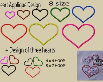Machine embroidery designs. Heart Applique Design. Embroidery heart. Embroidery Frame. Instant Download.