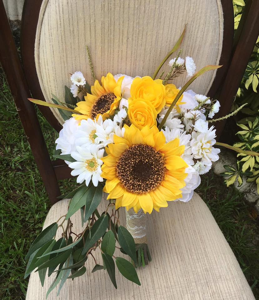 Silk Rustic Wedding Bouquet SUNFLOWER WEDDING BOUQUET