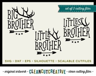 SVG Big Brother Little Brother svg antlers svg arrow svg SET DISCOUNT - dxf eps png Clipart - Cricut & Silhouette - clean cutting files