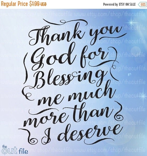 Thank you God for blessing me svg for silhouette and by TheCutFile