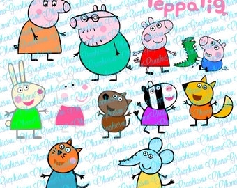 Nick Jr Inspired Peppa Pig, Family, Friends and Logo SVG