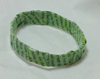 The Secret Garden Green paper mache bracelet