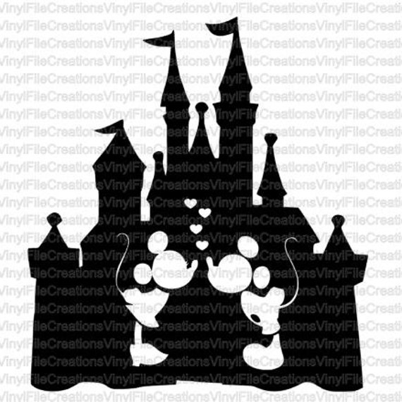 Disney Castle/Mickey & Minnie Mouse Kissing by VinylFileCreations