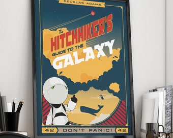 Hitchhiker's Guide to the Galaxy | Book Poster | Unframed