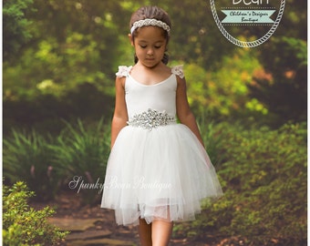 Rustic Flower Girl Dress, Vintage Flower Girl Dress, Photography Toddler, Barn Wedding Country Dress Chiffon Burlap Boho Style