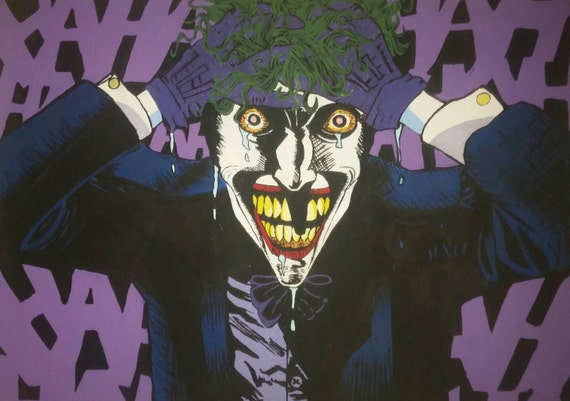 Items similar to The Joker 11"x14" Original Acrylic Painting on Canvas