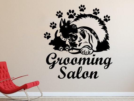 Dog Wall Decals Grooming Salon Decal Vinyl Sticker Pet Shop