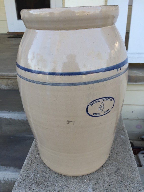 Marshall Pottery Inc. 4 four Gallon Stoneware Butter Churn