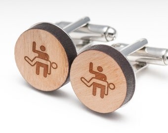 Spank Me Wood Cufflinks Gift For Him, Wedding Gifts, Groomsman Gifts, and Personalized