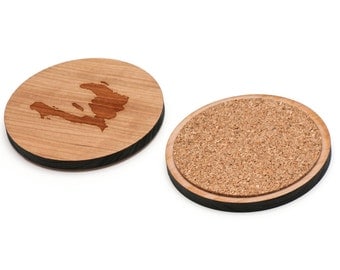 Haiti Wooden Coasters Set of 4, Gifts For Him, Wedding Gifts, Groomsman Gifts, and Personalized