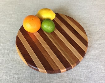 Round butcher block cutting board