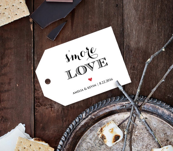 S'more Wedding Tag Printable Smore Love by MintyPaperieShop