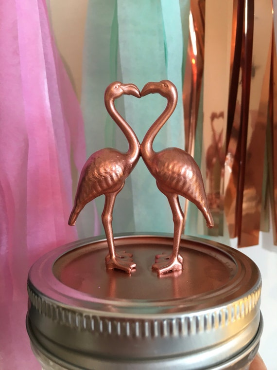 Copper flamingo lovers ball mason jar handmade home by BearClawCo
