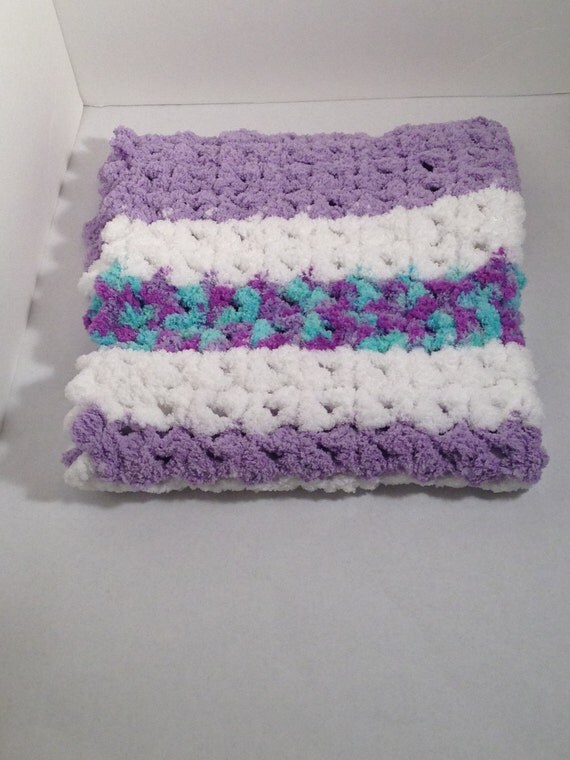 Soft Comfy Cozy Fuzzy Crocheted Baby Blanket by SleepyBabyBlankets