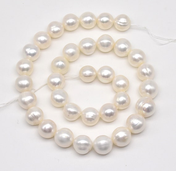 Genuine freshwater pearls 12-13mm large white pearls by YouPearl