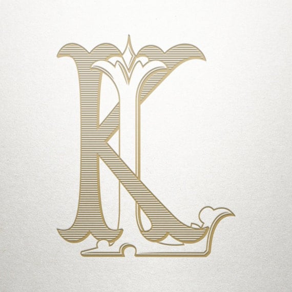 Interlocking Monogram Design KL LK Monogram Design