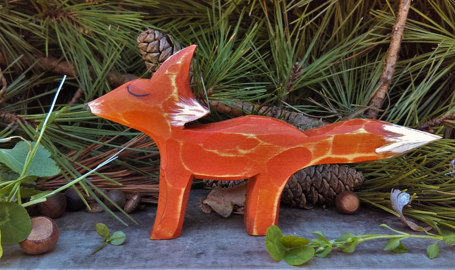 Fox Wood Carved Fox